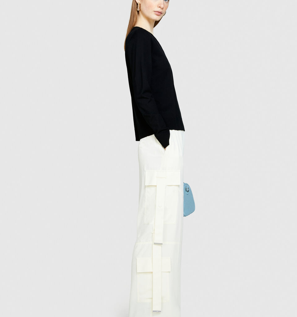 Solid colored sweater - women's crew neck sweaters - Black | Sisley image number 2